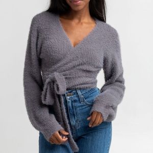 WEST OF MELROSE blink of an eye wrap sweater